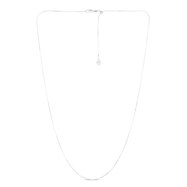 14K Gold 0.80mm Adjustable Octagonal Snake Chain