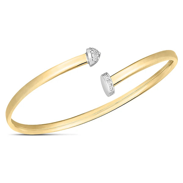14K Diamond Hardware Bangle