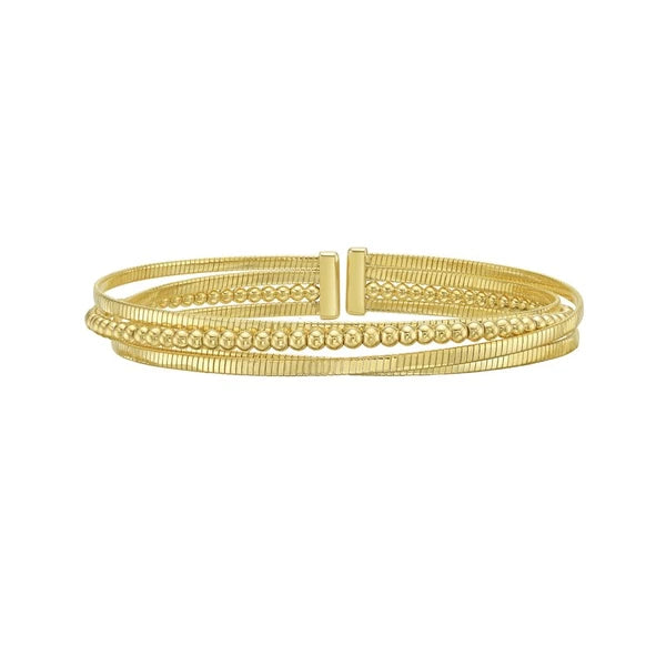 14K Beaded Omega Layered Cuff