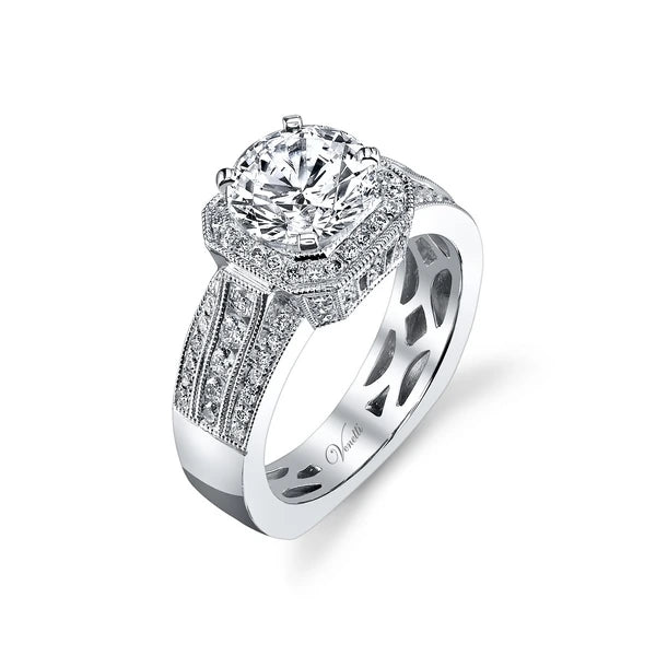 14K W Ring 104Rd 0.73Ct Euro-Shank