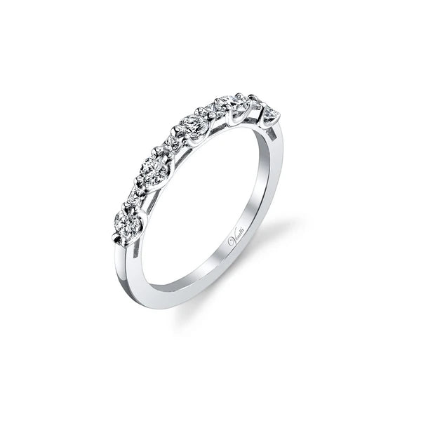 14K W Band 5Rd 0.41Ct 4Pc 0.15Ct