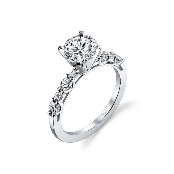 14K W Ring 4Rd 0.33Ct 4Pc 0.13Ct