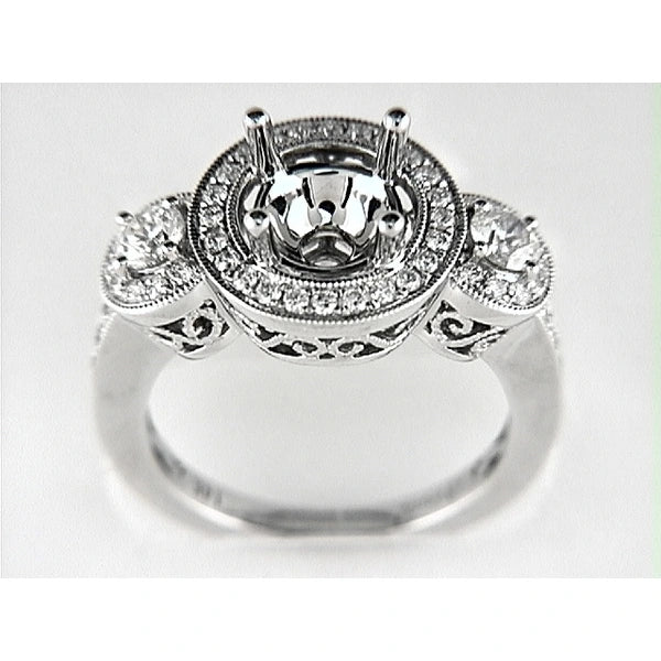 14K W Ring 50Rd 0.83Ct