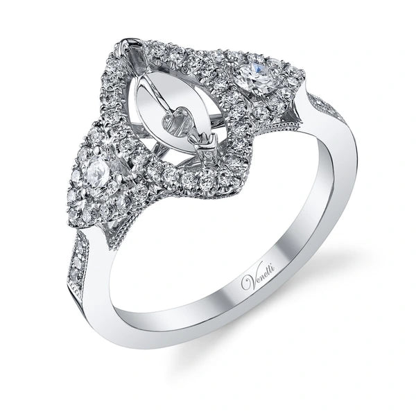 14K W Ring 52Rd 0.58Ct