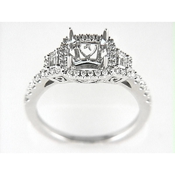 14K W Ring 50Rd 0.37Ct 2Bg 0.19Ct