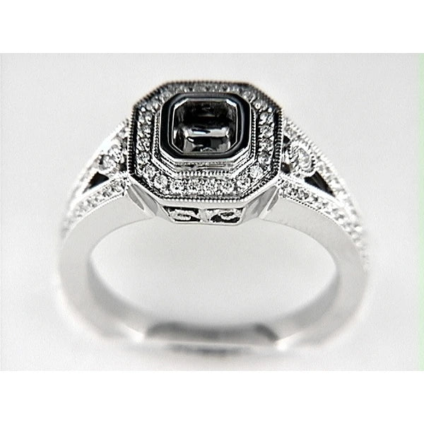14K W Ring 70Rd 0.28Ct