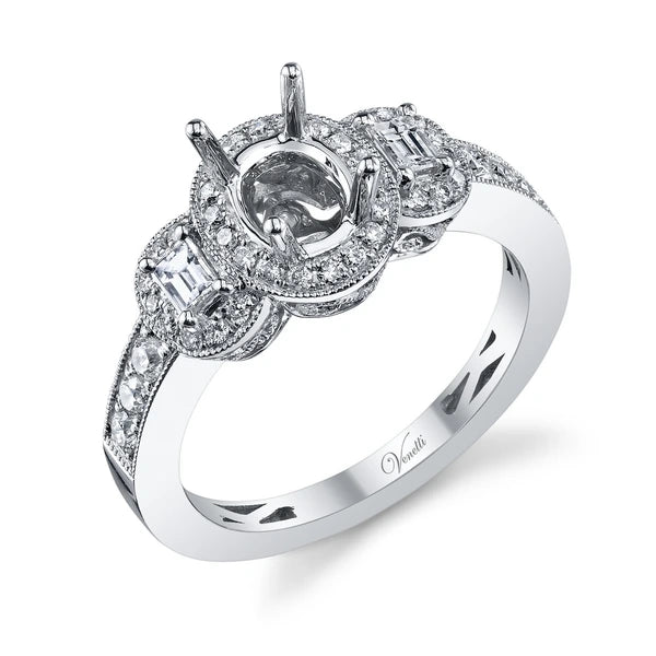 14K W Ring 40Rd 0.40Ct 2Bg 0.20Ct