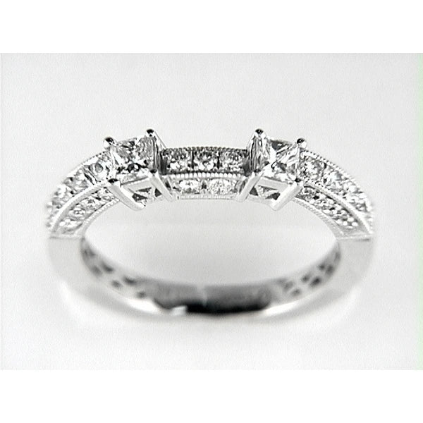 14K W Band 31Rd 0.58Ct 2Pc 0.34Ct