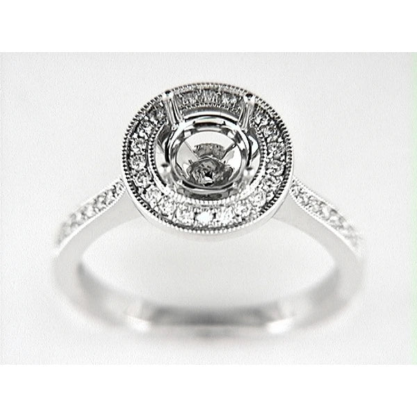 14K W Ring 50Rd 0.30Ct