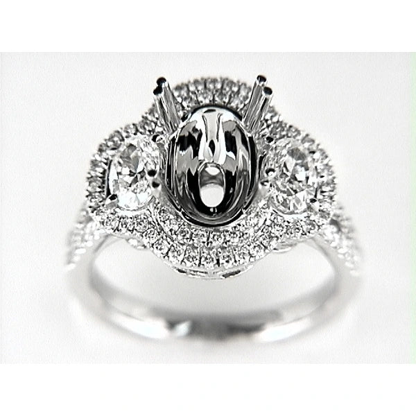 14K W Ring 88Rd 0.56Ct / 2Ov 0.94Ct