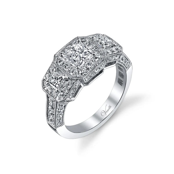 14K W Ring 76Rd 0.93Ct 2Pc 0.30Ct