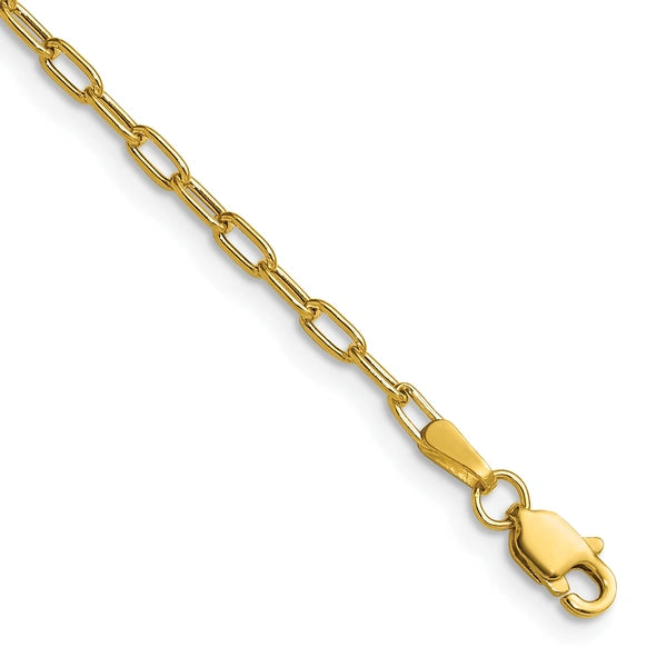 Gold (14K) Semi-Solid Beveled Paperclip Link Chain