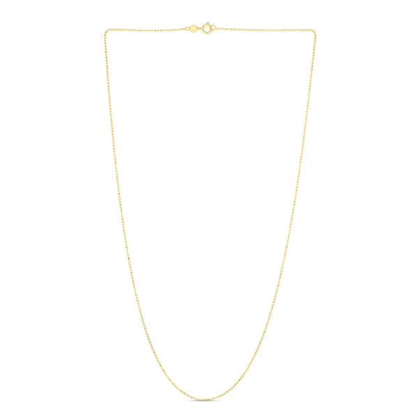 14K Gold 0.9mm Diamond Cut Bead Chain