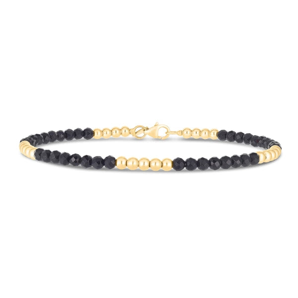 14K Onyx Pallina Bead Bracelet