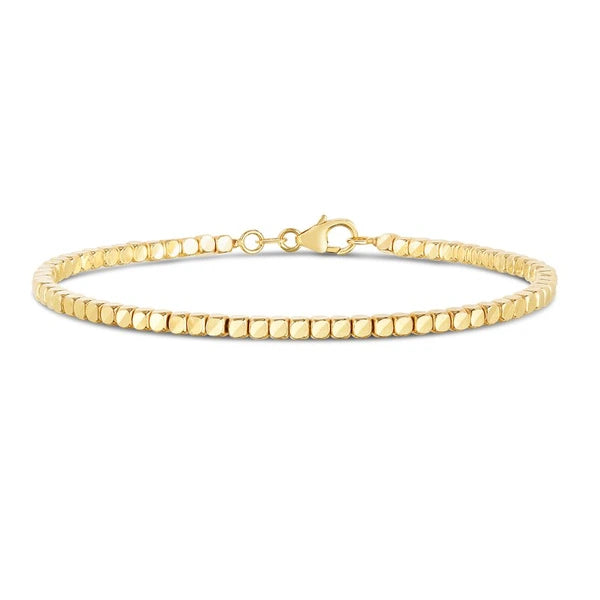 14K Gold Cube Bangle