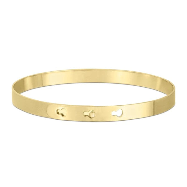 14K Gold Keyhole High Polish Bangle