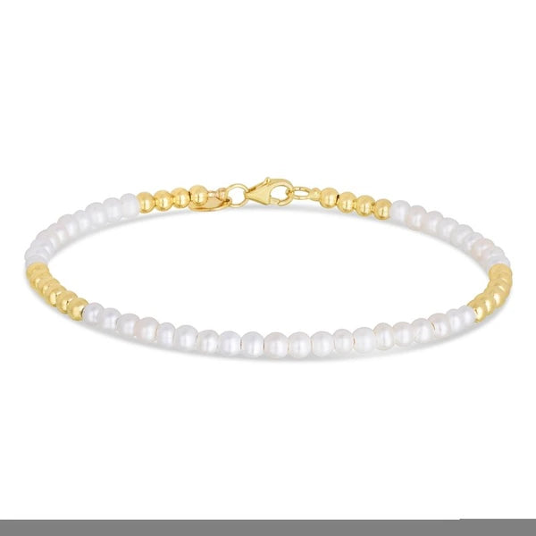 14K Gold & Pearl Bead Bracelet
