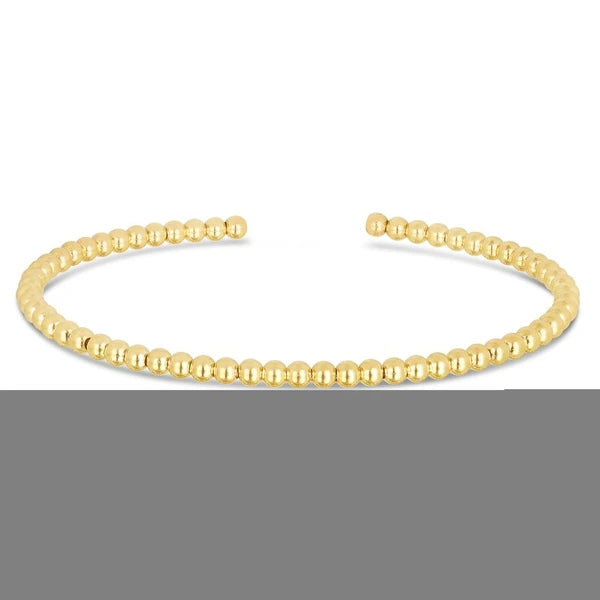 14K Gold 3mm Bead Cuff