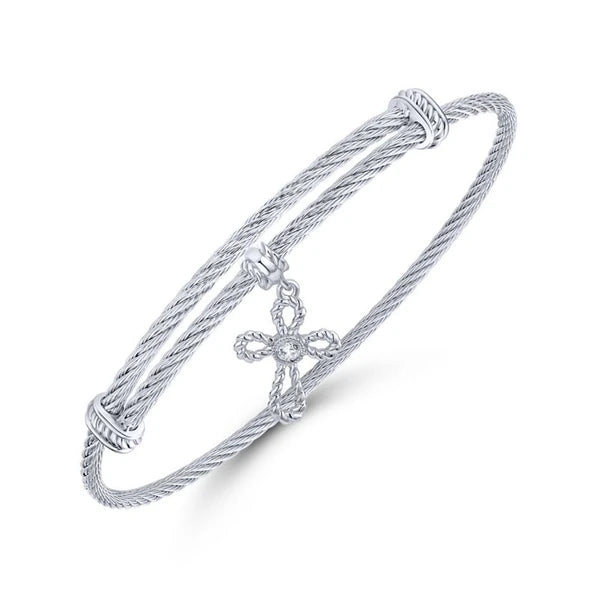 Silver-Stainless Steel Fashion Bangle