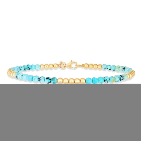 14K Turquoise Pallina Bead Bracelet