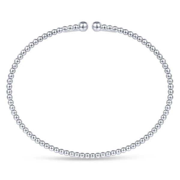 Split 14K White Gold Beaded Bujukan Bangle
