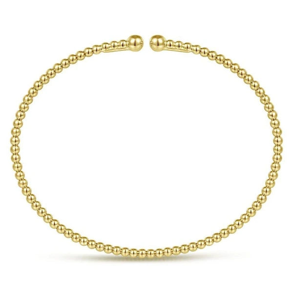 Split 14K Yellow Gold Beaded Bujukan Bangle