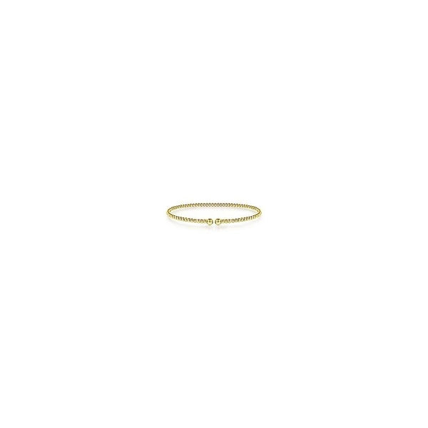 Split 14K Yellow Gold Beaded Bujukan Bangle
