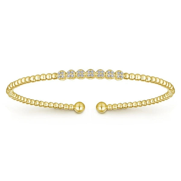 14K Yellow Gold Diamond Bangle