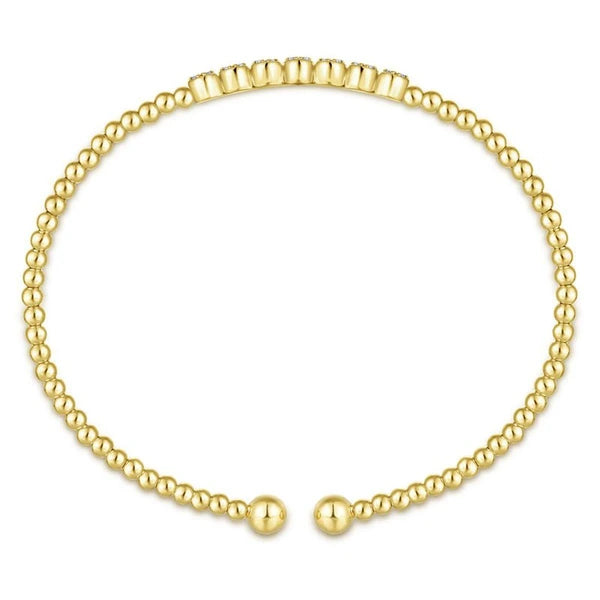 14K Yellow Gold Diamond Bangle