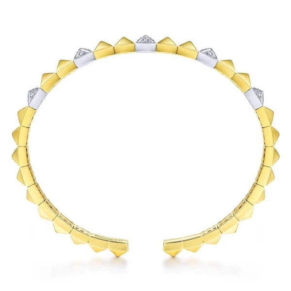 14K White-Yellow Gold Diamond Bangle