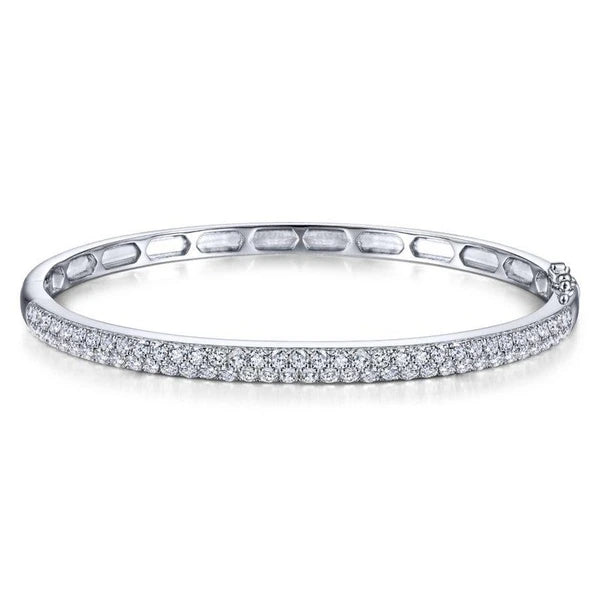 14K White Gold Diamond e Bangle