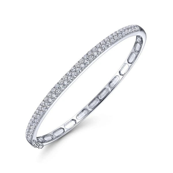 14K White Gold Diamond e Bangle
