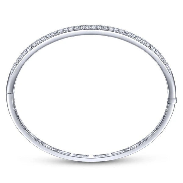 14K White Gold Diamond e Bangle