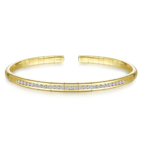 14K Yellow Gold Diamond Bangle