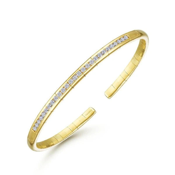 14K Yellow Gold Diamond Bangle