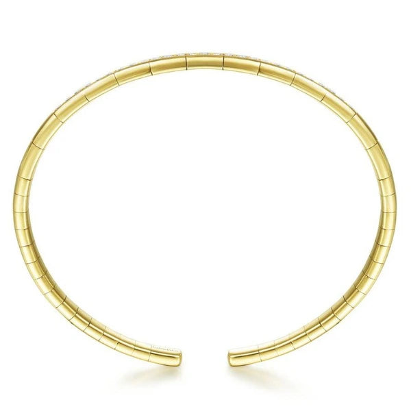 14K Yellow Gold Diamond Bangle
