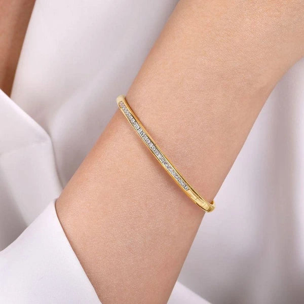 14K Yellow Gold Diamond Bangle