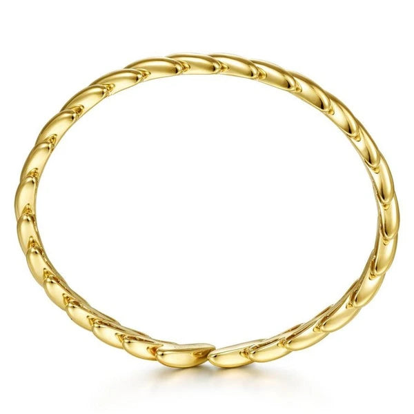 14K Yellow Gold Tilted Bar Cuff Bracelet
