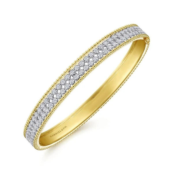 14K White-Yellow Gold Diamond Bangle