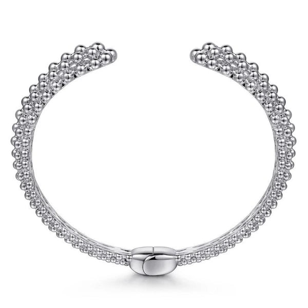 925 Sterling Silver Bujukan Beaded Split Bangle