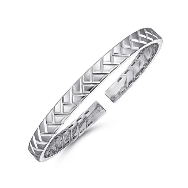 925 Sterling Silver Open Herringbone Bracelet