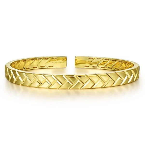 14K Yellow Gold Open Herringbone Bracelet