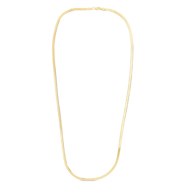 14K 1.5mm Beveled Herringbone Chain