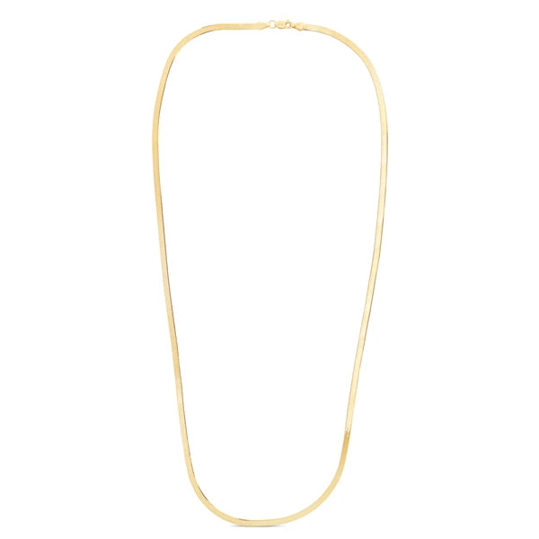 14K 1.5mm Beveled Herringbone Chain