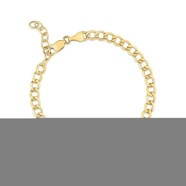 14K Amethyst Curb Chain Bracelet