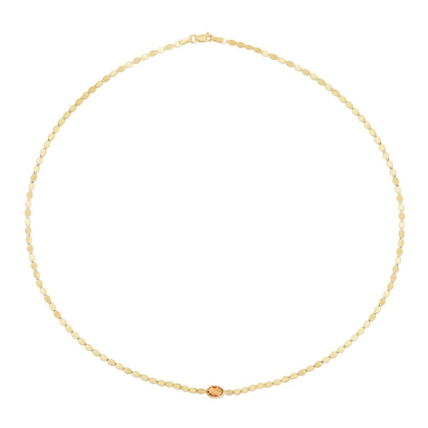 14K Citrine Mirrored Chain Necklace