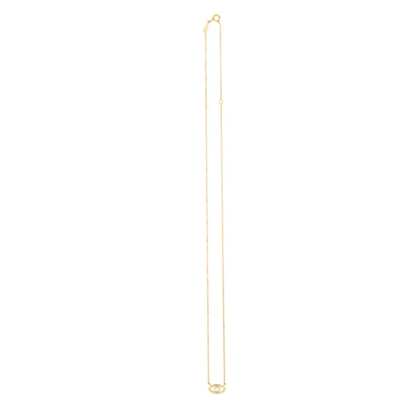 14K Pearl Evil Eye Necklace