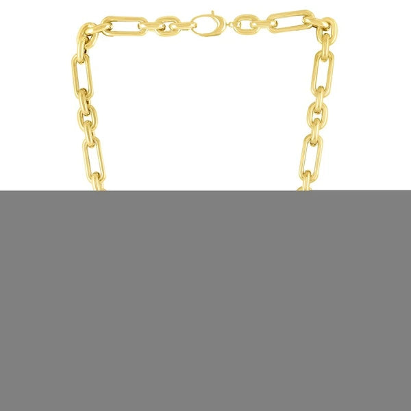14K Gold Alternating Paperclip Oval Links Chain