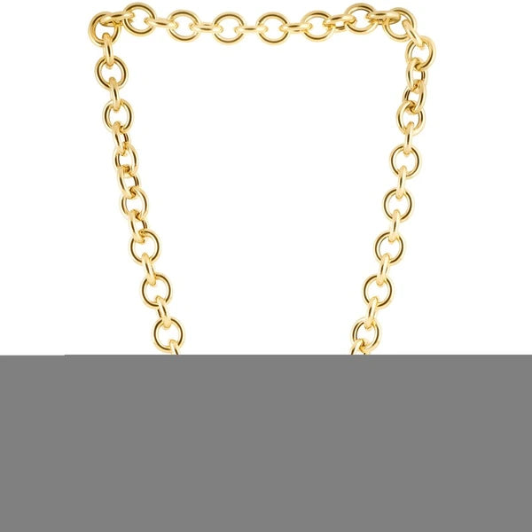 14K Gold Round Link Push Clasp Chain