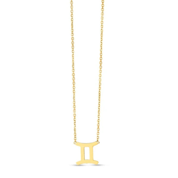 14K Gold Gemini Necklace